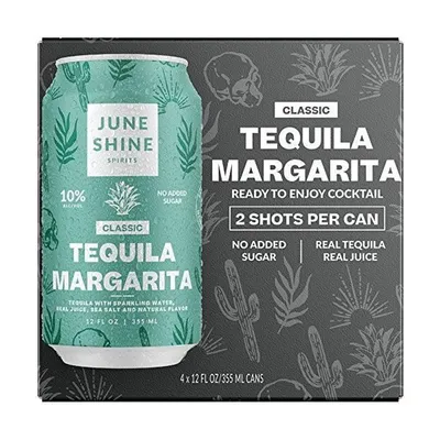 JuneShine Classic Tequila Margarita 4 Pack 12 oz Cans