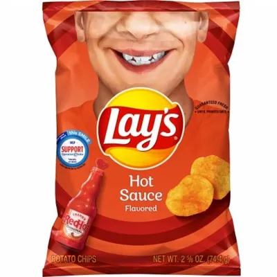 Lay's Hot Sauce Flavored Potato Chips 2.5 oz Bag