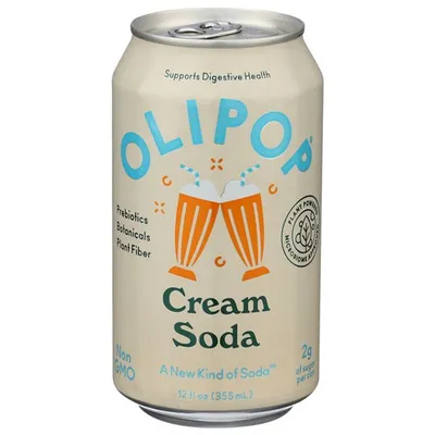 OLIPOP Cream Soda 12 oz can