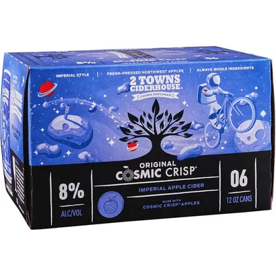 2 Towns Ciderhouse Cosmic Crisp Imperial Cider 6 Pack 12 oz Cans