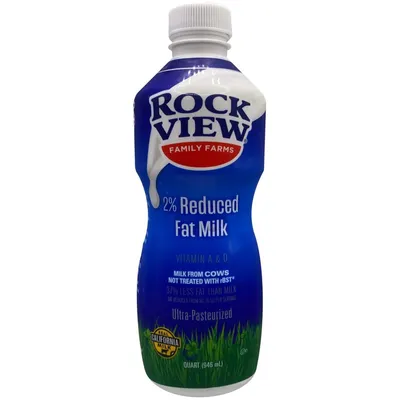 Rockview 2% Reduced Fat Milk 14 oz Bottle