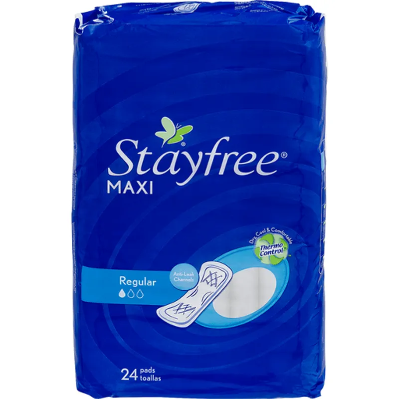 Stayfree Maxi Regular Pads Box view 1