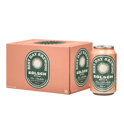 Best Day Brewing Non-Alcoholic Kolsch Style 6 Pack 12oz Cans
