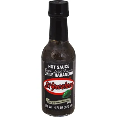 El Yucateco Black Label Reserve Chile Habanero Hot Sauce 4oz Bottle