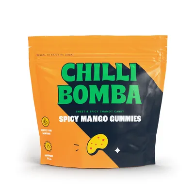 Chilli Bomba Spicy Mango Gummies 8 oz Bag