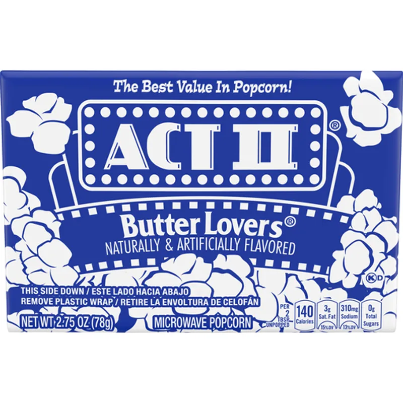 Act Ii Microwave Popcorn Butter Lovers view 1