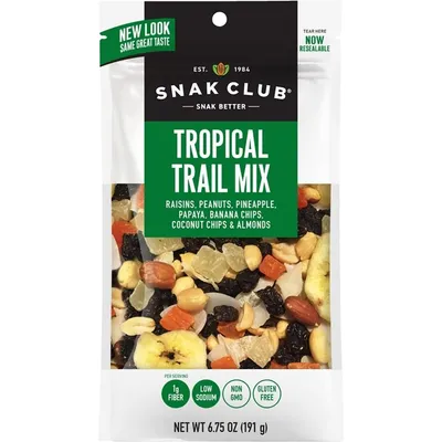 Snak Club Low Sodium Gluten-Free Tropical Trail Mix 6.75oz Bag