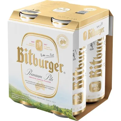 Bitburger Premium Pils 4 Pack 16.9 oz Cans