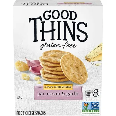 Good Thins Parmesan & Garlic Rice & Cheese Snacks Gluten Free Crackers 3.5 oz