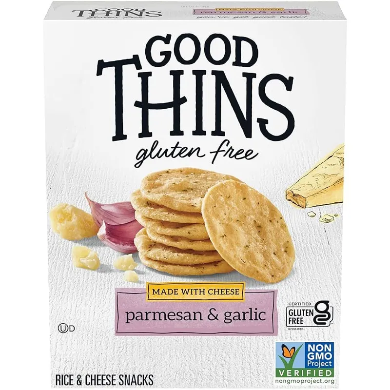 Good Thins Parmesan & Garlic Rice & Cheese Snacks Gluten Free Crackers view 1