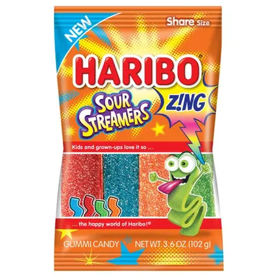 Haribo Sour Streamers 3.6 oz Bag