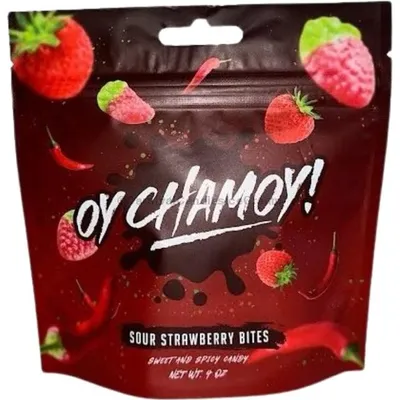 Oy Chamoy! Chamoy Covered Sour Strawberry Straws 4oz