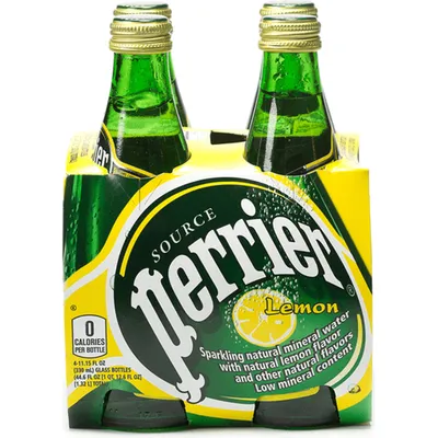 Perrier Sparkling Water - Lemon 4x 11.2oz Bottles
