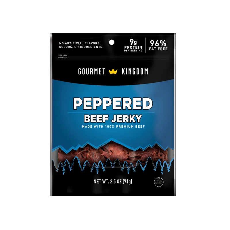 Gourmet Kingdom Peppered Beef Jerky Bag view 1