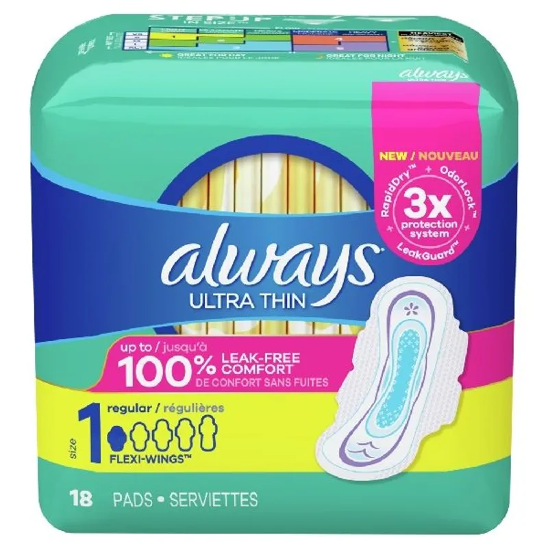 Always Ultra Thin Regular Pads Box view 1