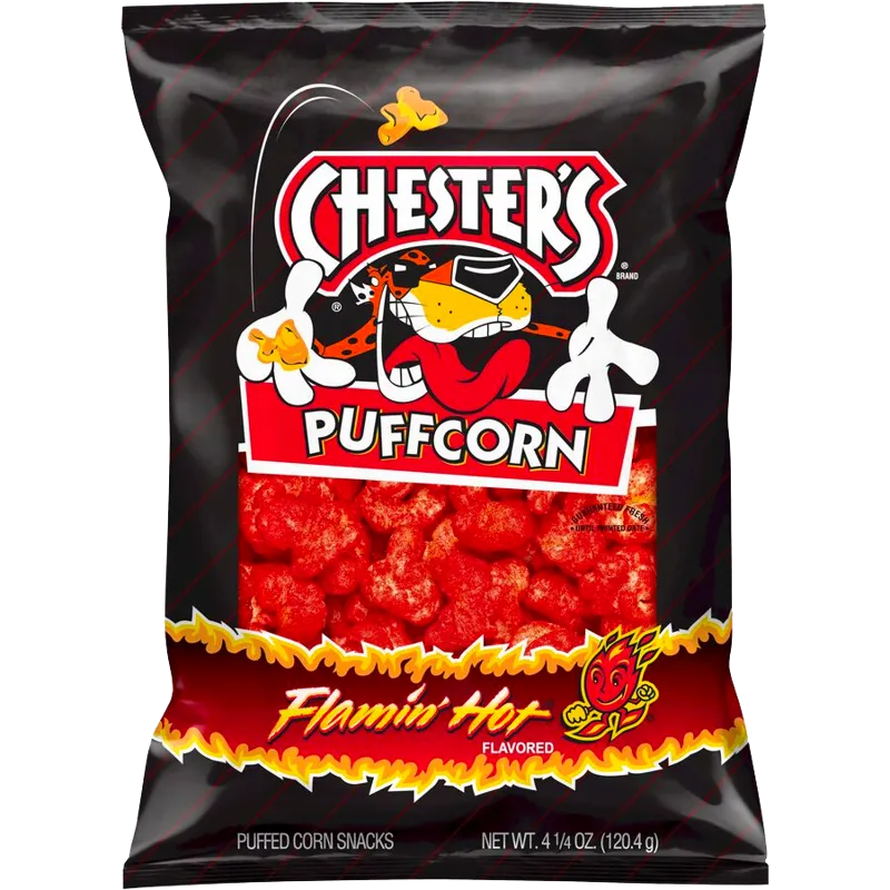 Chester's Puffcorn Flamin' Hot Flavored view 1