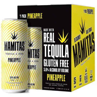Mamitas Pineapple Tequila + Soda 4x 12oz Cans
