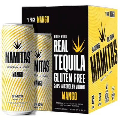 Mamitas Mango Tequila + Soda 4x 12oz Cans