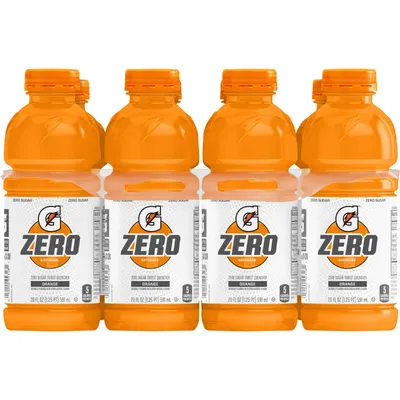 Gatorade Zero Sugar Thirst Quencher, Orange 8 pack 20oz Bottles