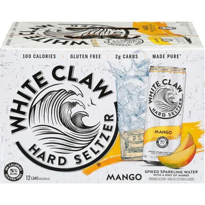 White Claw Hard Seltzer Mango 12 Pack 12oz Cans