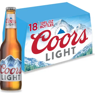Coors Light 18 Pack 12 oz Bottles