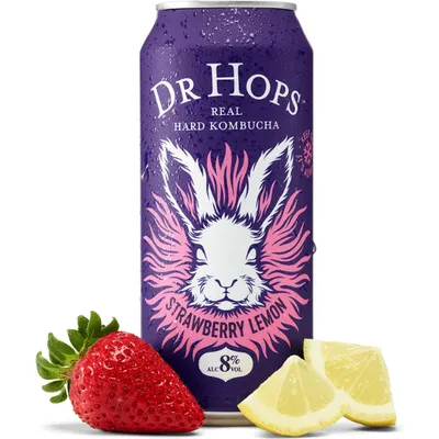 Dr.Hops Strawberry Lemon Kombucha Beer 16 oz Can 8% ABV