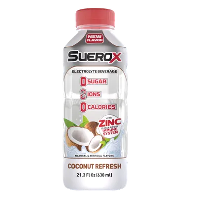 SueroX Electrolyte Beverage, Coconut Refresh 21.3oz Bottle