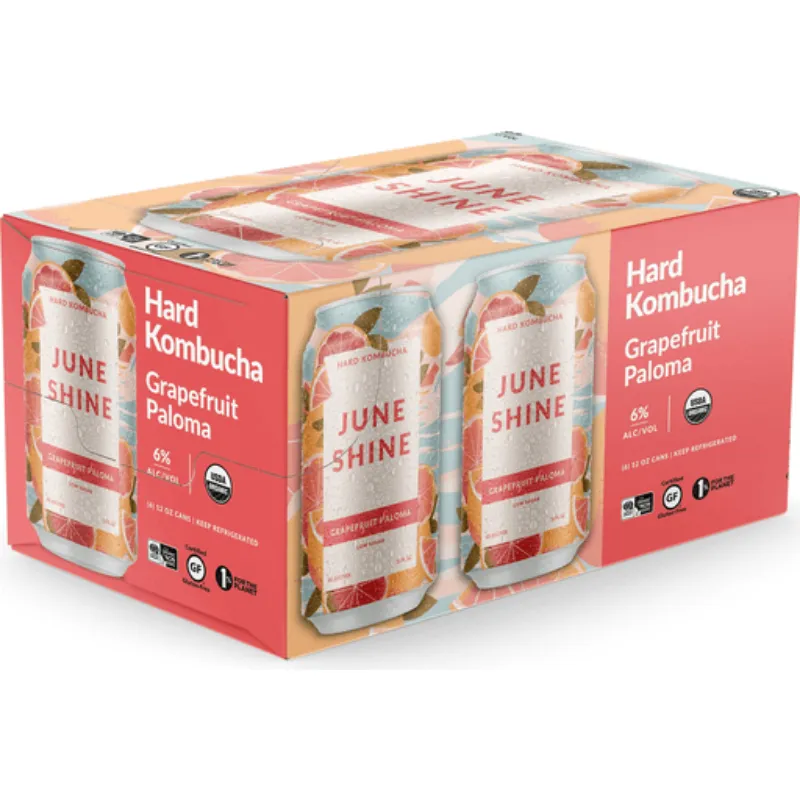 Juneshine Grapefruit Paloma Hard Kombucha view 1