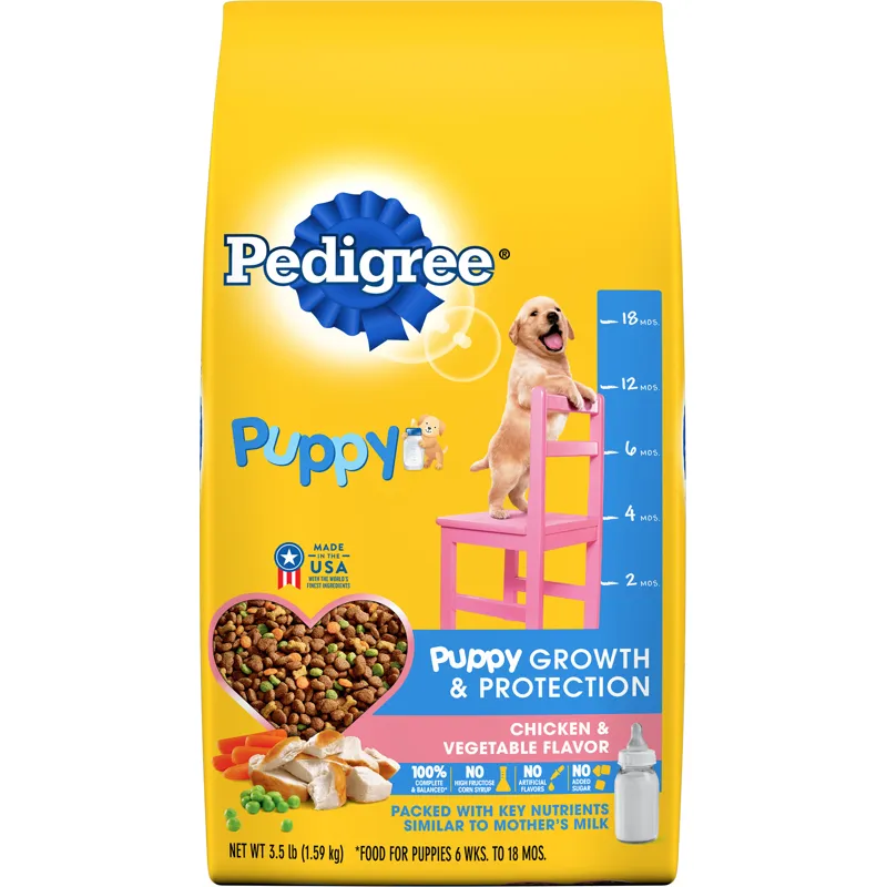 Pedigree Food For Puppies, Chicken & Vegetable Flavor, Growth & Protection view 1