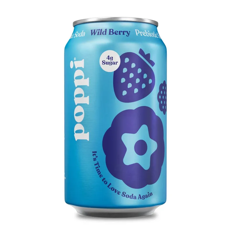 Poppi Wild Berry Prebiotic Soda view 1