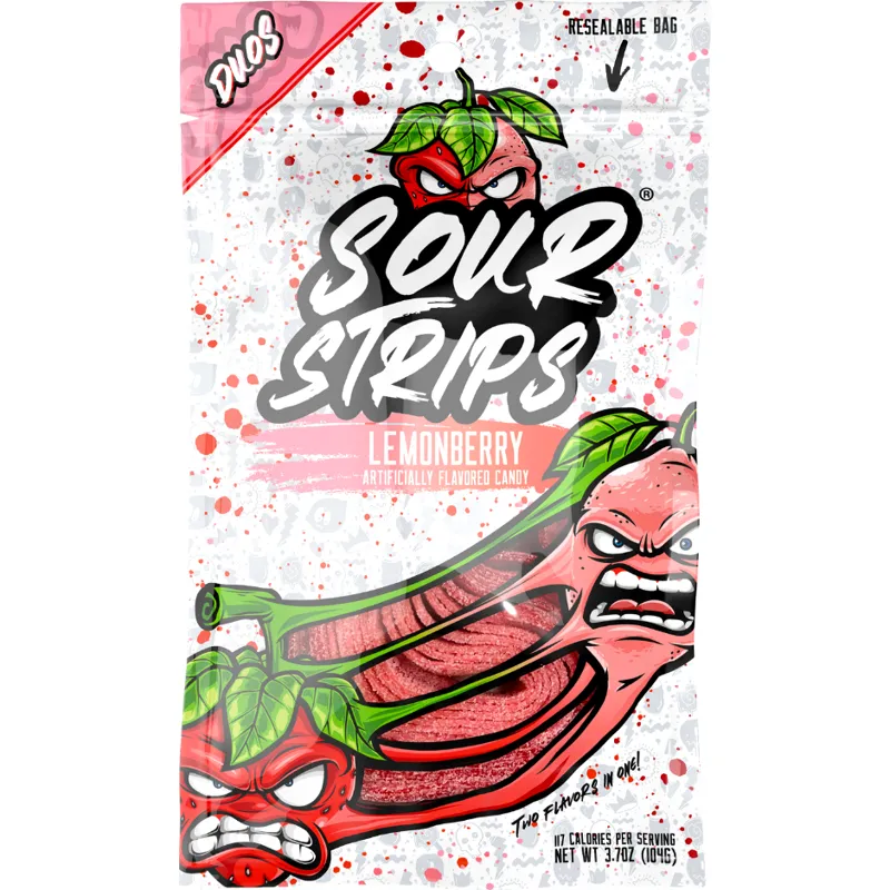 Sour Strips Candy - Lemonberry view 1