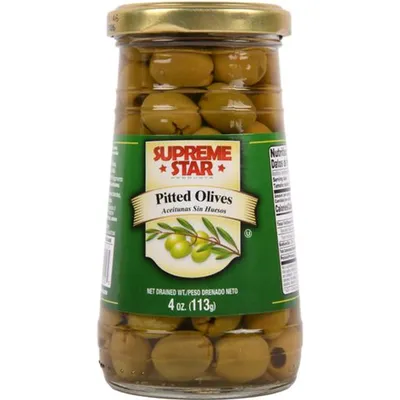 Supreme Star Pitted Olives 4oz Can