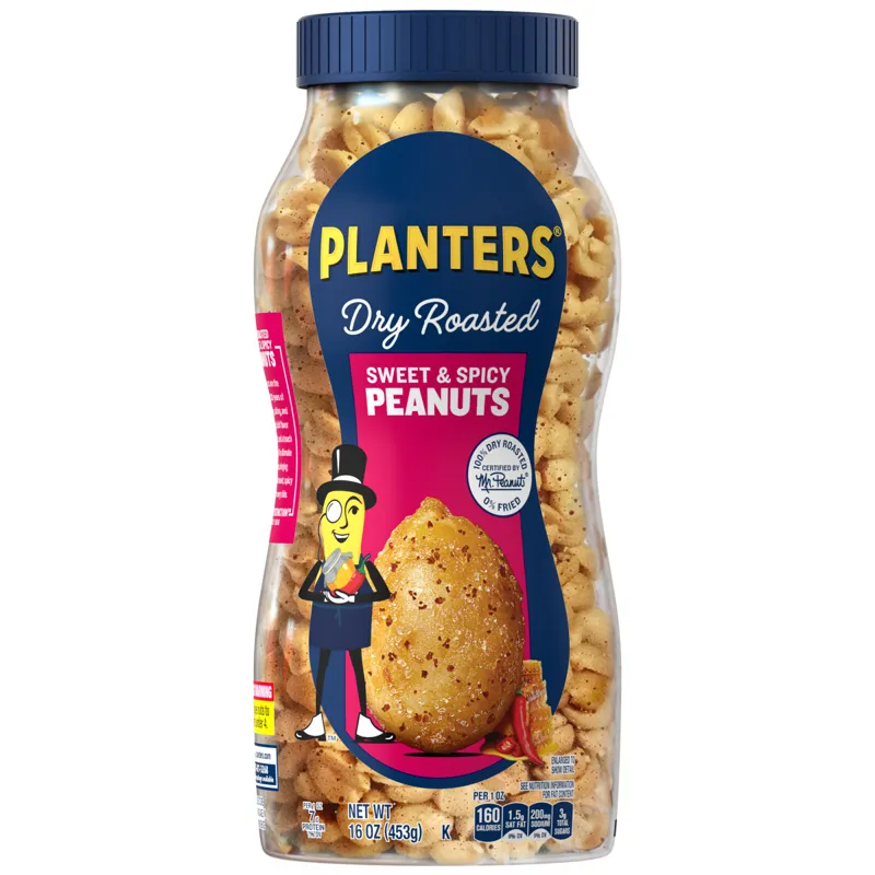 Planters Sweet & Spicy Dry Roasted Peanuts Jar view 1