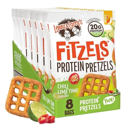 Lenny & Larry's Fitzels Chili Lime Protein Pretzels 3 oz Bag