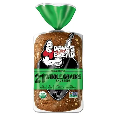 Dave's Killer Bread 21 Whole Grains and Seeds Organic Bread 27 oz Bag