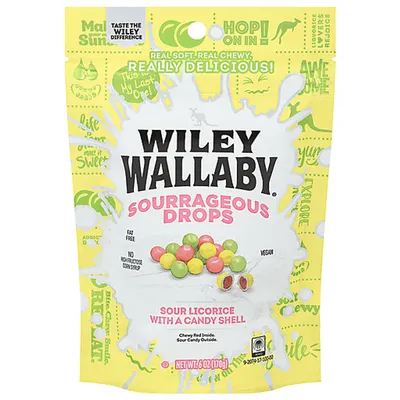 Wiley Wallaby Sourrageous Drops 6 oz Bag