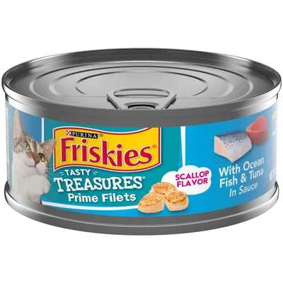 Friskies Prime Filets Ocean Whitefish & Tuna in Sauce 5.5 oz Can