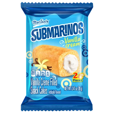 Marinela Submarinos Vanilla Crème Filled Snack Cakes