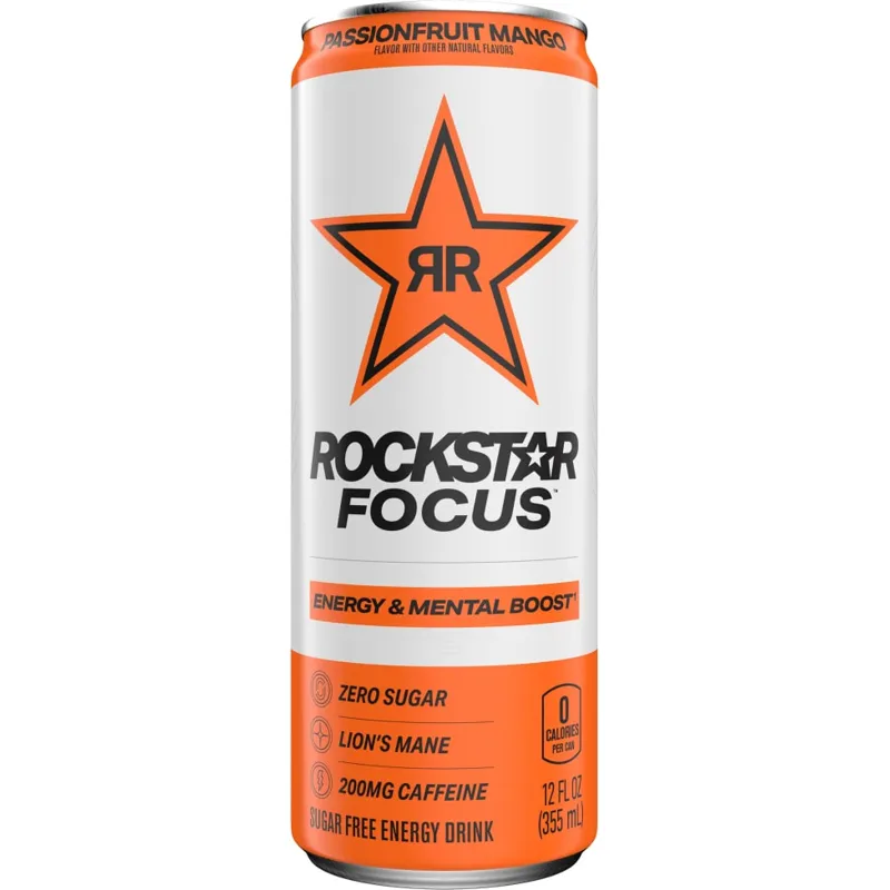 Rockstar Focus Energy Drink Passionfruit Mango view 1