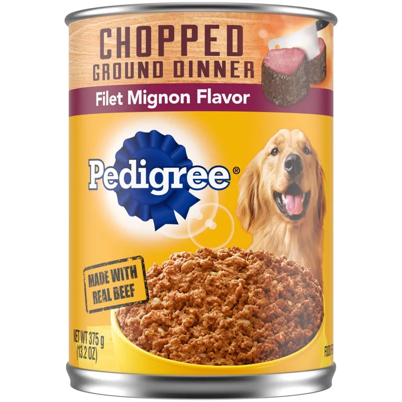 Pedigree Chopped Ground Dinner Filet Mignon Flavor Wet Dog Food view 1