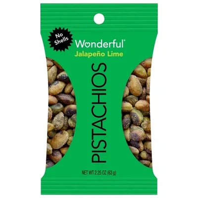 Wonderful Pistachios No Shell Jalapeno Lime 2.25 oz Bag
