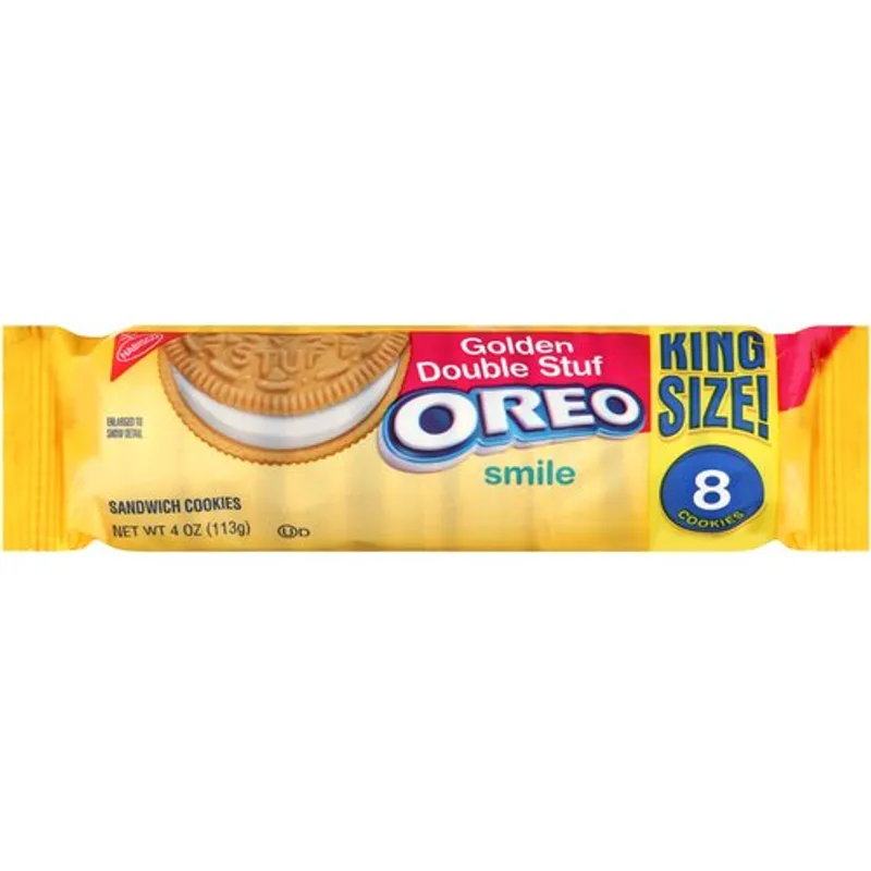 Nabisco Oreo Smile Sandwich Cookies Golden Double Stuf King Size view 1