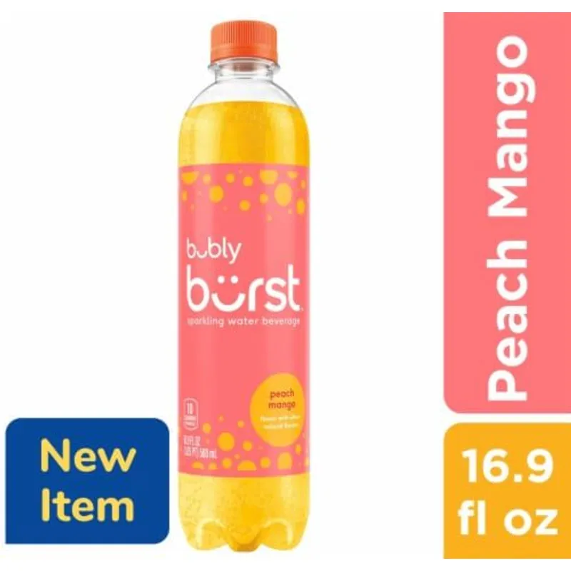 Bubly Burst Peach Mango Sparkling Water view 1
