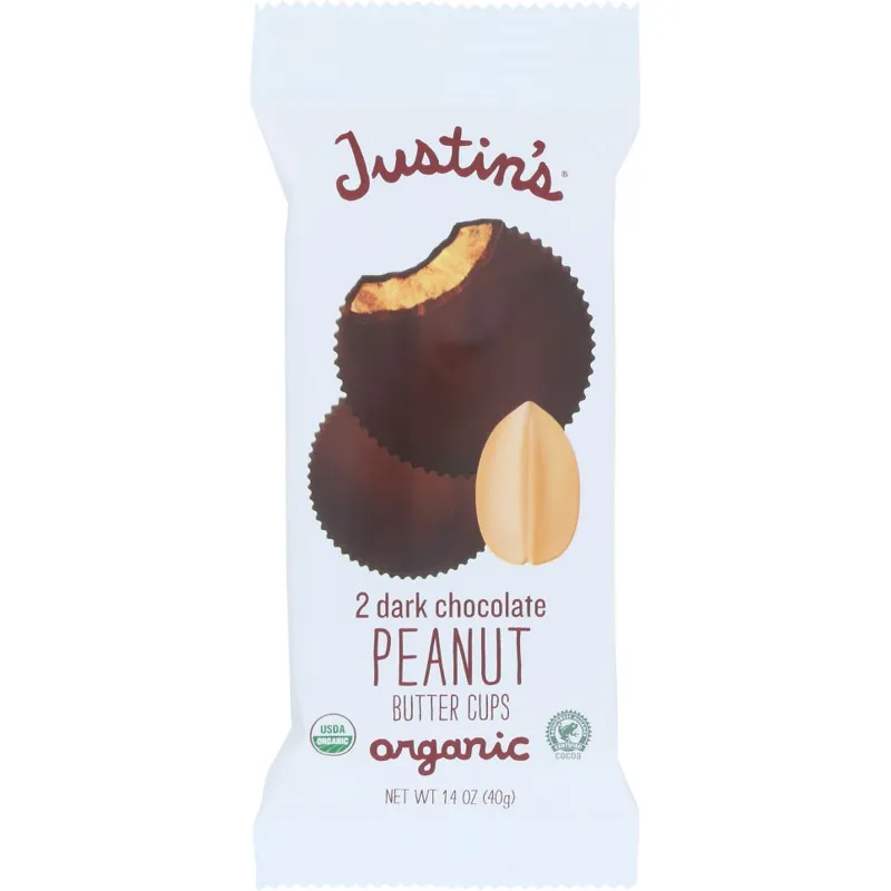 Justin's Dark Chocolate Peanut Butter Cups Organic view 1