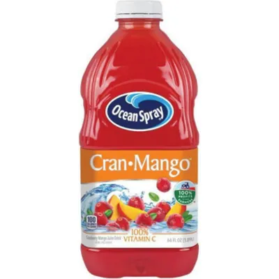 Ocean Spray Cran-Mango Cranberry Mango Juice Drink 100% Vitamin C 64 oz Bottle