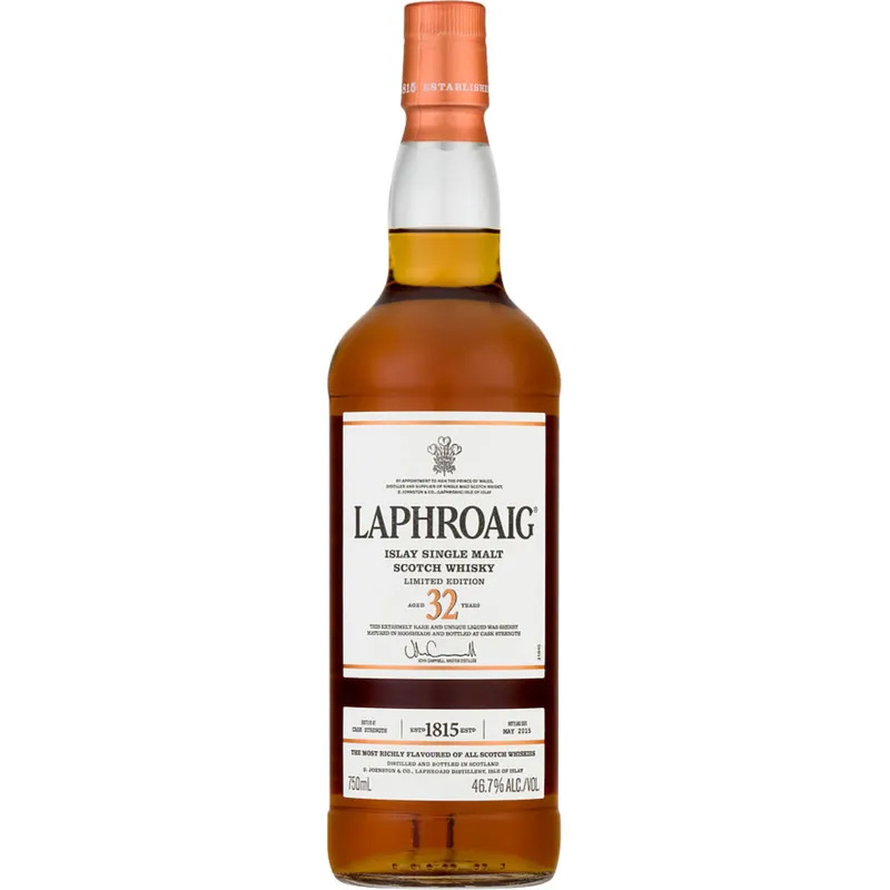 Laphroaig 32 Year Old Single Malt Scotch Whisky view 1