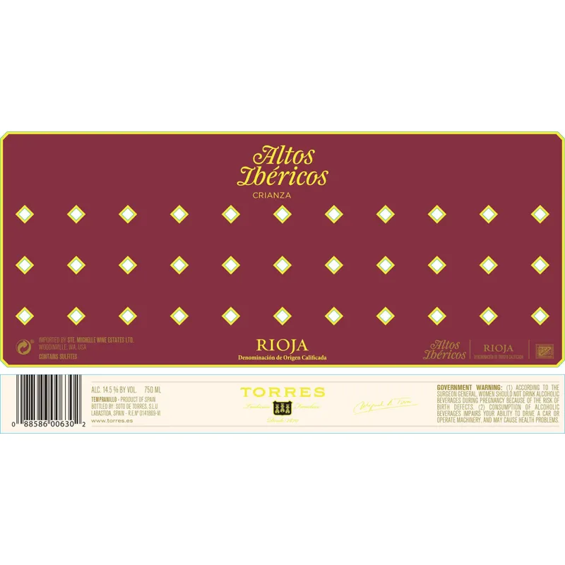 Torres Altos Ibericos Reserva Rioja 2015 view 1