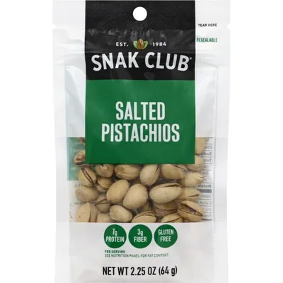 Snak Club Salted Pistachios 2.25oz Bag