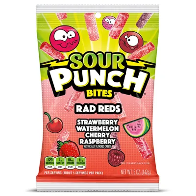 Sour Punch Bites Rad Reds 5 oz Bag