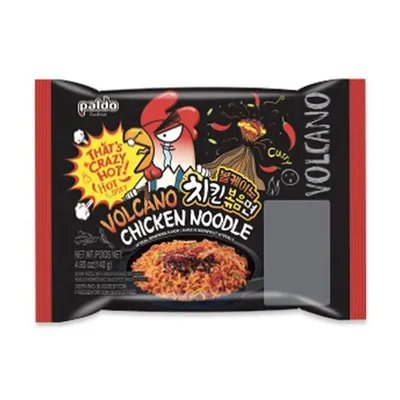 Paldo Volcano Chicken Hot Noodle 4.93 oz Bag